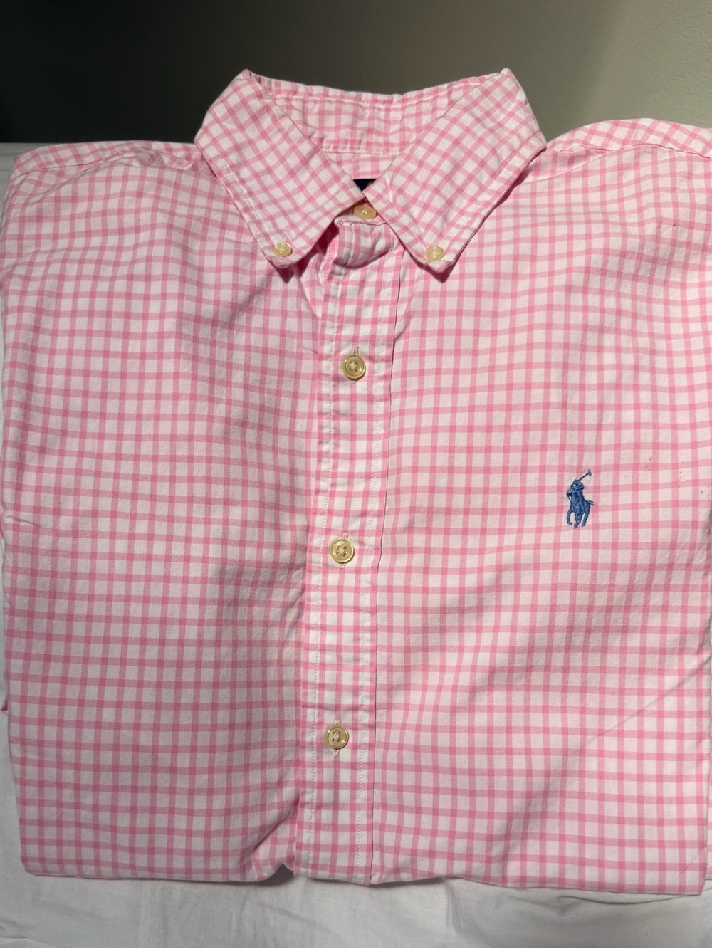 Polo by Ralph Lauren Pink and White Gingham Button-Down Shirt